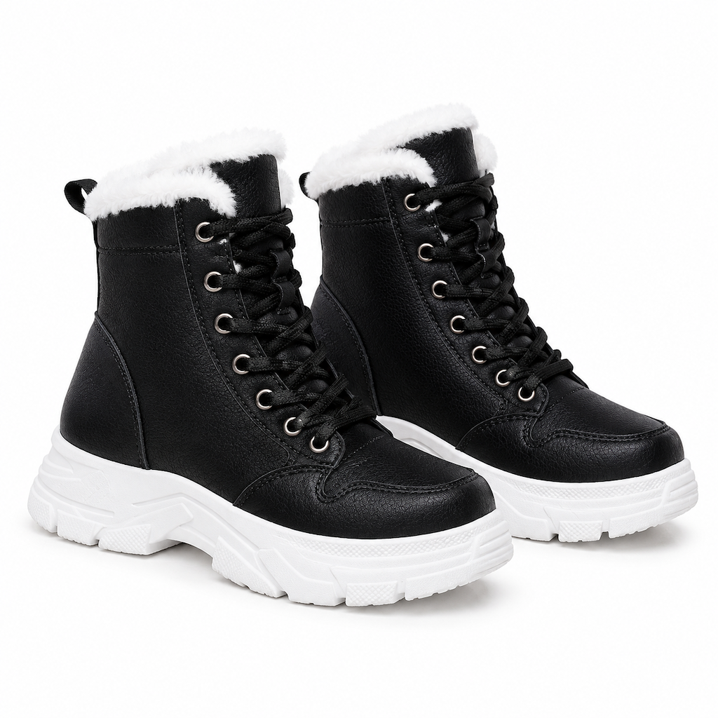 Bottes de neige d'hiver pour femmes, doublure en peluche chaude, bottes cheville à semelle épaisse