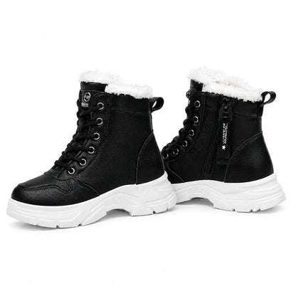 Bottes de neige d'hiver pour femmes, doublure en peluche chaude, bottes cheville à semelle épaisse