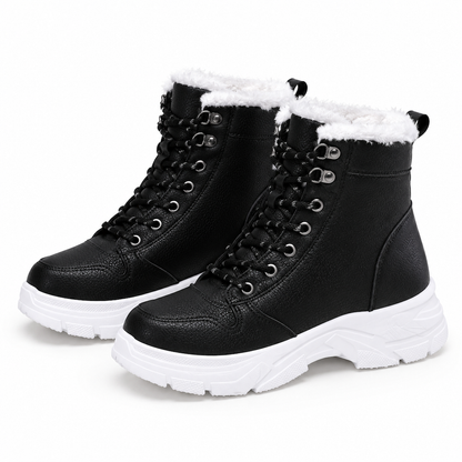 Bottes de neige d'hiver pour femmes, doublure en peluche chaude, bottes cheville à semelle épaisse