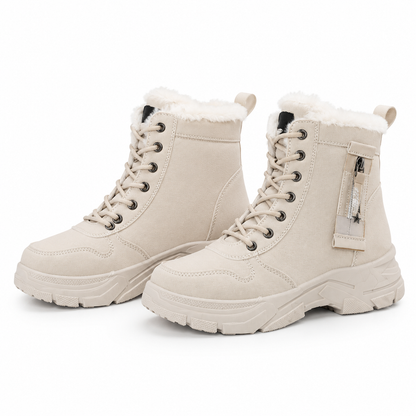 Bottes de neige d'hiver pour femmes, doublure en peluche chaude, bottes cheville à semelle épaisse