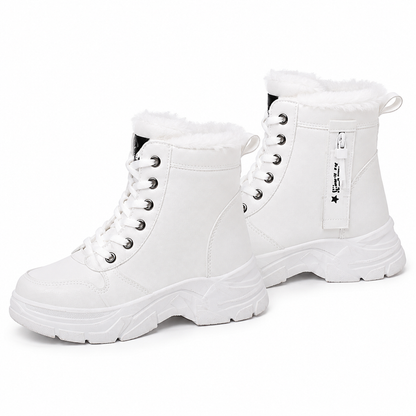Bottes de neige d'hiver pour femmes, doublure en peluche chaude, bottes cheville à semelle épaisse