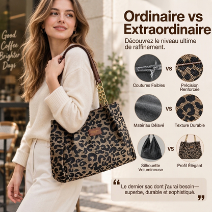 🎁Nouveautés 2026💥Dernier jour de soldes -50 %💥Grand cabas à imprimé léopard