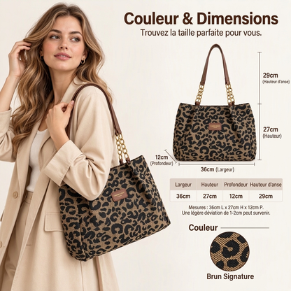 🎁Nouveautés 2026💥Dernier jour de soldes -50 %💥Grand cabas à imprimé léopard