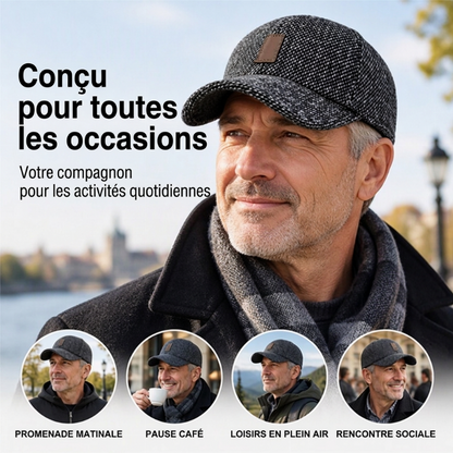 Casquette de baseball chaude pour homme avec protège-oreilles