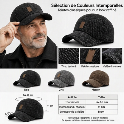 Casquette de baseball chaude pour homme avec protège-oreilles
