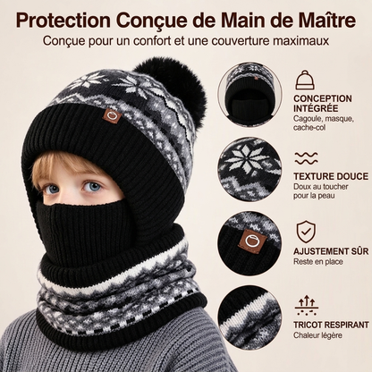 Cagoule thermique coupe-vent d'hiver pour enfants