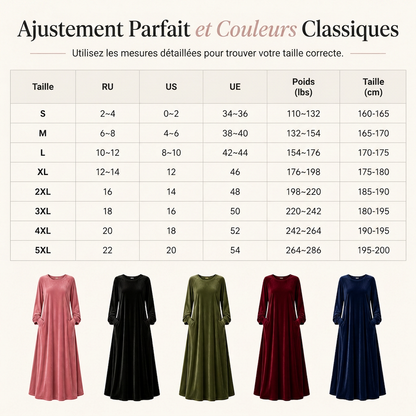 ✨ Robe décontractée en velours à col rond pour femme, avec poches : facile à porter au quotidien 👗
