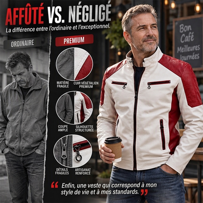 ✨ Veste à patchs à col montant pour homme, esprit vintage : facile à porter au quotidien 🧥