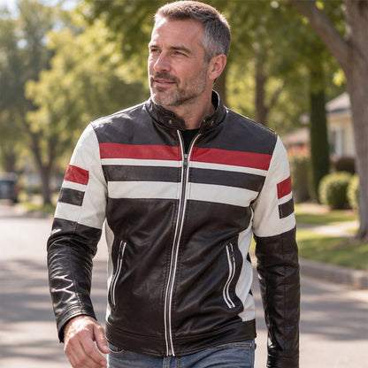✨ Veste à patchs à col montant pour homme, esprit vintage : facile à porter au quotidien 🧥