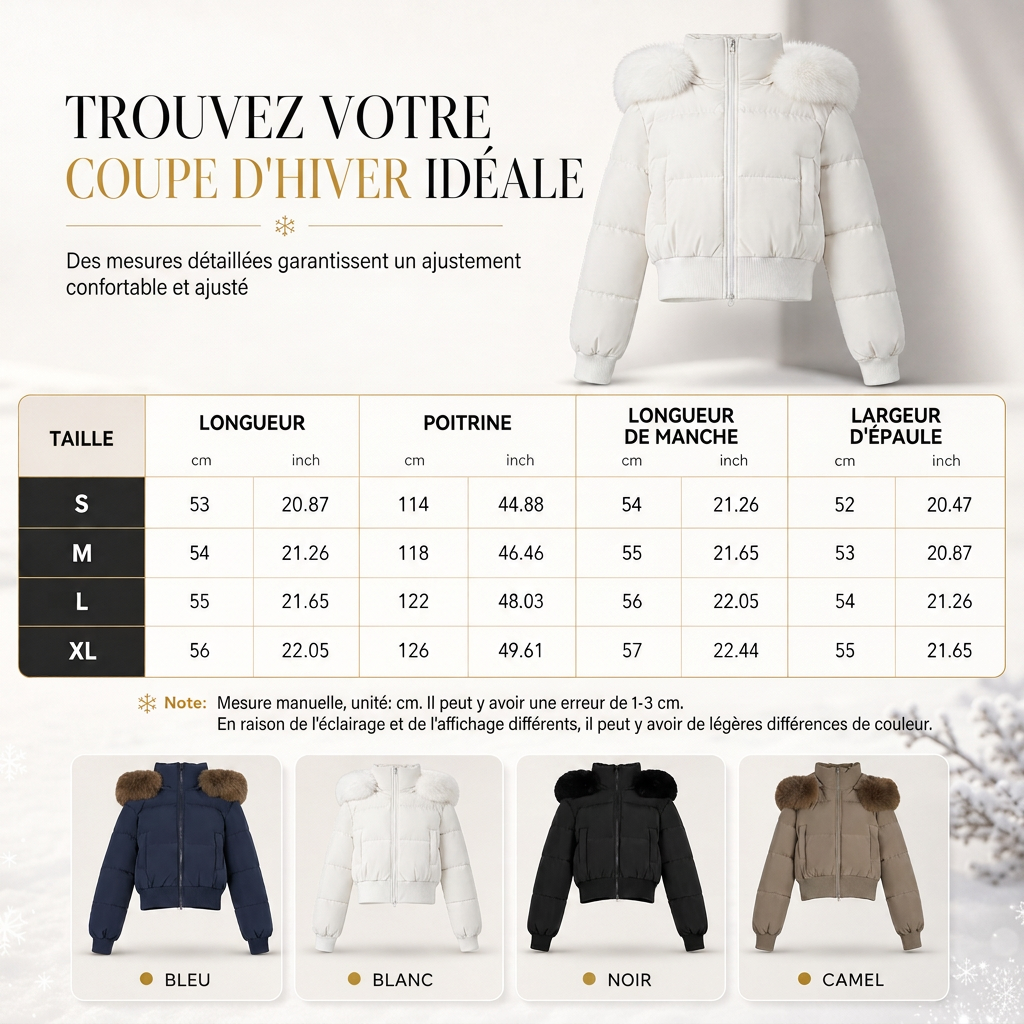 ✨ Manteau matelassé court à capuche pour femme, fausse fourrure : facile à porter en hiver 🧥