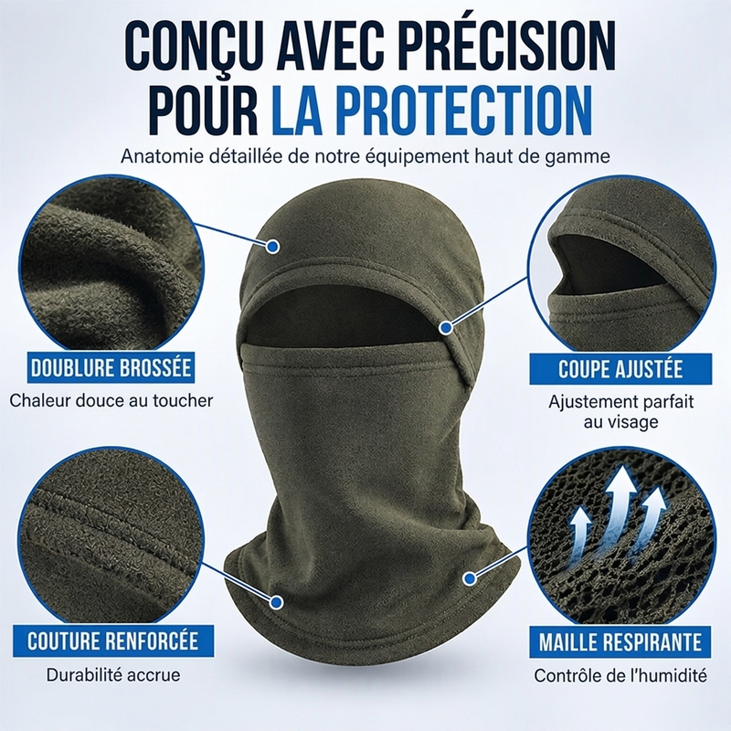 Cagoule de cyclisme thermique et coupe-vent pour l'hiver