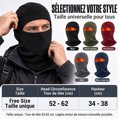 Cagoule de cyclisme thermique et coupe-vent pour l'hiver