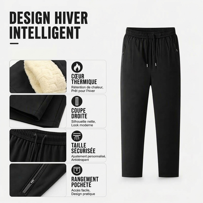 Pantalon fuselé pour homme, épais et doublé pour la chaleur