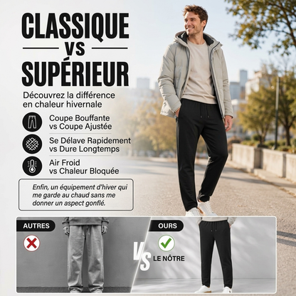 Pantalon fuselé pour homme, épais et doublé pour la chaleur