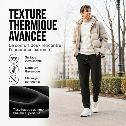 Pantalon fuselé pour homme, épais et doublé pour la chaleur