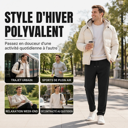 Pantalon fuselé pour homme, épais et doublé pour la chaleur