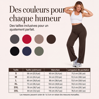 Pantalon de yoga taille haute à jambes larges pour femme