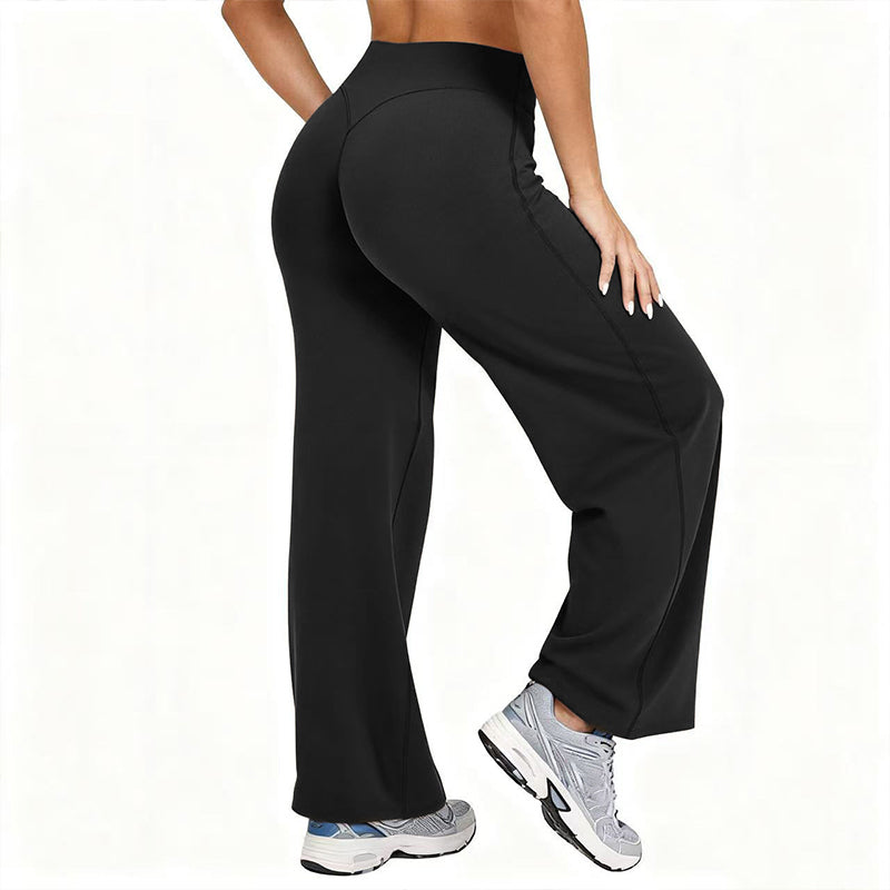 Pantalon de yoga taille haute à jambes larges pour femme