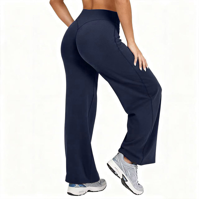 Pantalon de yoga taille haute à jambes larges pour femme