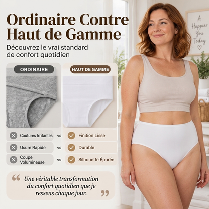 🌸 Lot de 5 culottes femme Bekväma à taille haute – Gainantes et respirantes