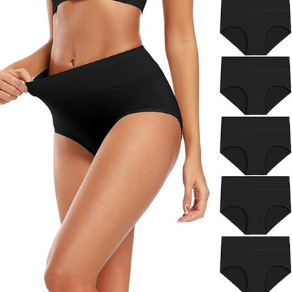 🌸 Lot de 5 culottes femme Bekväma à taille haute – Gainantes et respirantes