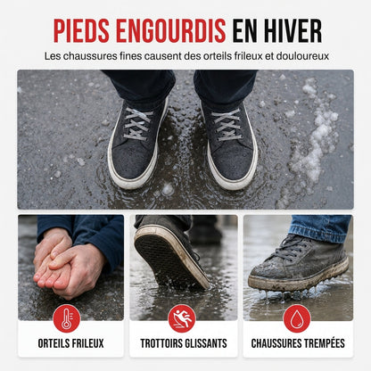 Bottes de neige d'hiver pour femmes, bottes mi-mollet épaissies pour voyages en extérieur, grandes tailles