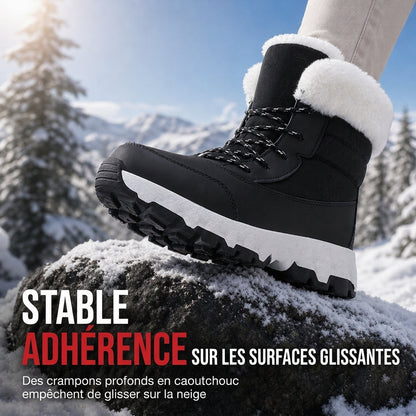 Bottes de neige d'hiver pour femmes, bottes mi-mollet épaissies pour voyages en extérieur, grandes tailles