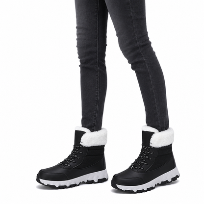 Bottes de neige d'hiver pour femmes, bottes mi-mollet épaissies pour voyages en extérieur, grandes tailles