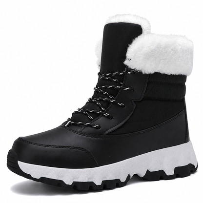 Bottes de neige d'hiver pour femmes, bottes mi-mollet épaissies pour voyages en extérieur, grandes tailles