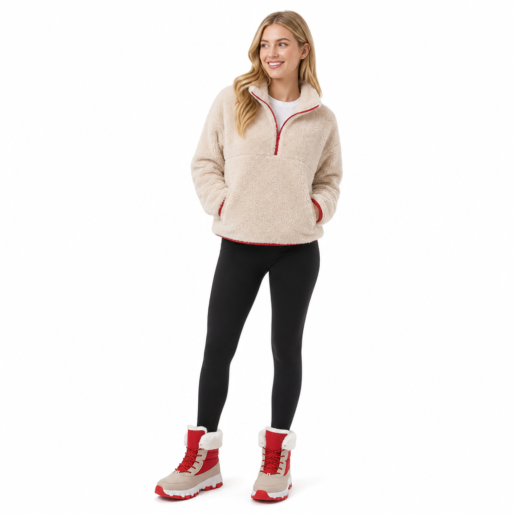 Bottes de neige d'hiver pour femmes, bottes mi-mollet épaissies pour voyages en extérieur, grandes tailles