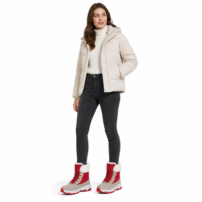Bottes de neige d'hiver pour femmes, bottes mi-mollet épaissies pour voyages en extérieur, grandes tailles