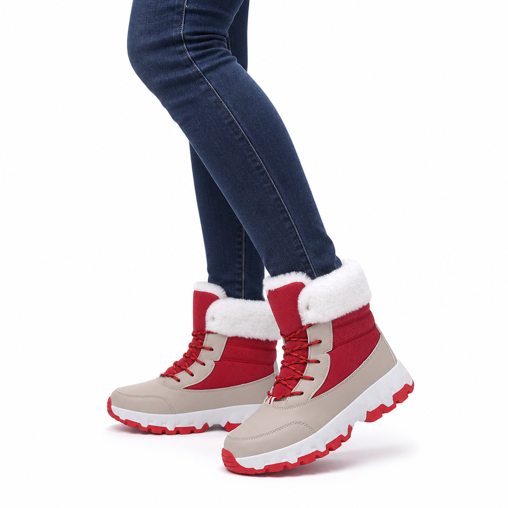 Bottes de neige d'hiver pour femmes, bottes mi-mollet épaissies pour voyages en extérieur, grandes tailles