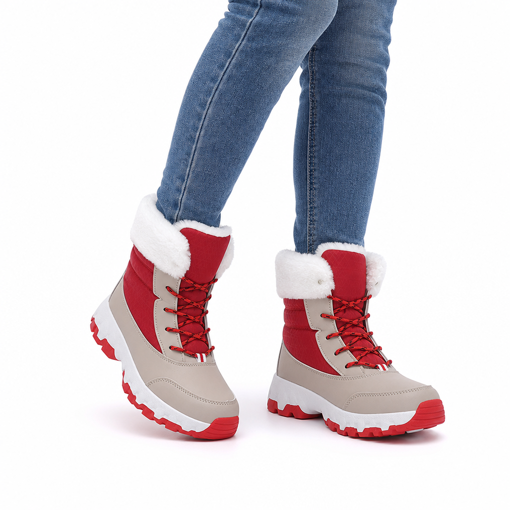 Bottes de neige d'hiver pour femmes, bottes mi-mollet épaissies pour voyages en extérieur, grandes tailles