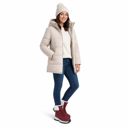 Bottes de neige d'hiver pour femmes, bottes mi-mollet épaissies pour voyages en extérieur, grandes tailles