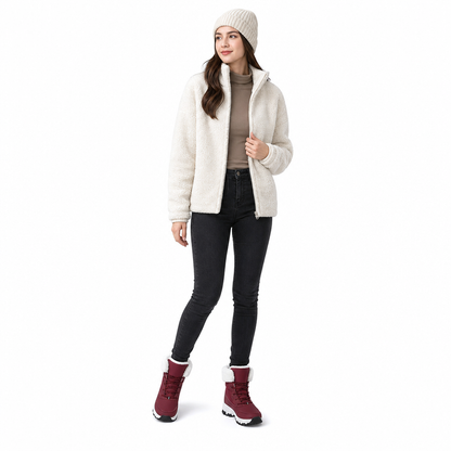 Bottes de neige d'hiver pour femmes, bottes mi-mollet épaissies pour voyages en extérieur, grandes tailles