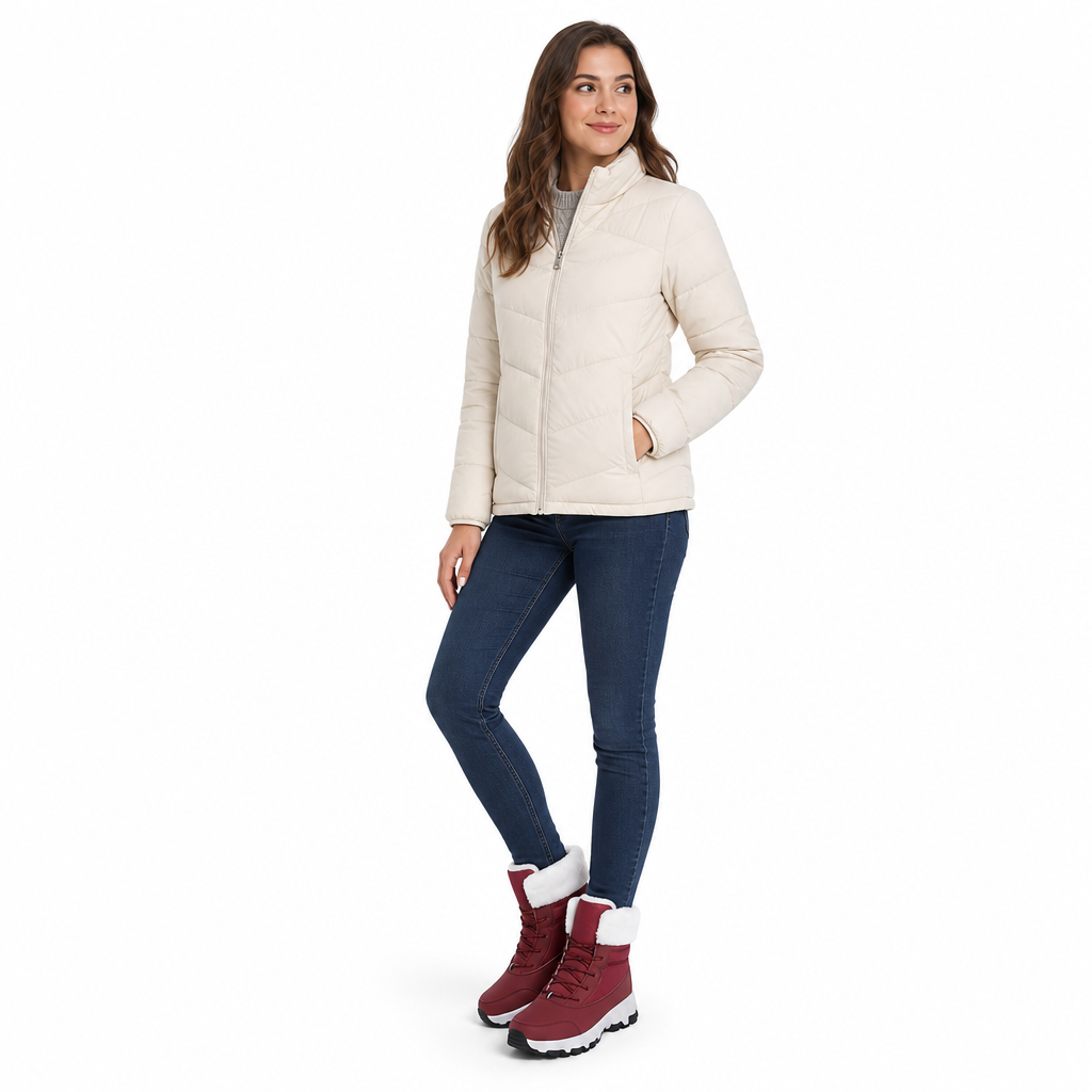 Bottes de neige d'hiver pour femmes, bottes mi-mollet épaissies pour voyages en extérieur, grandes tailles