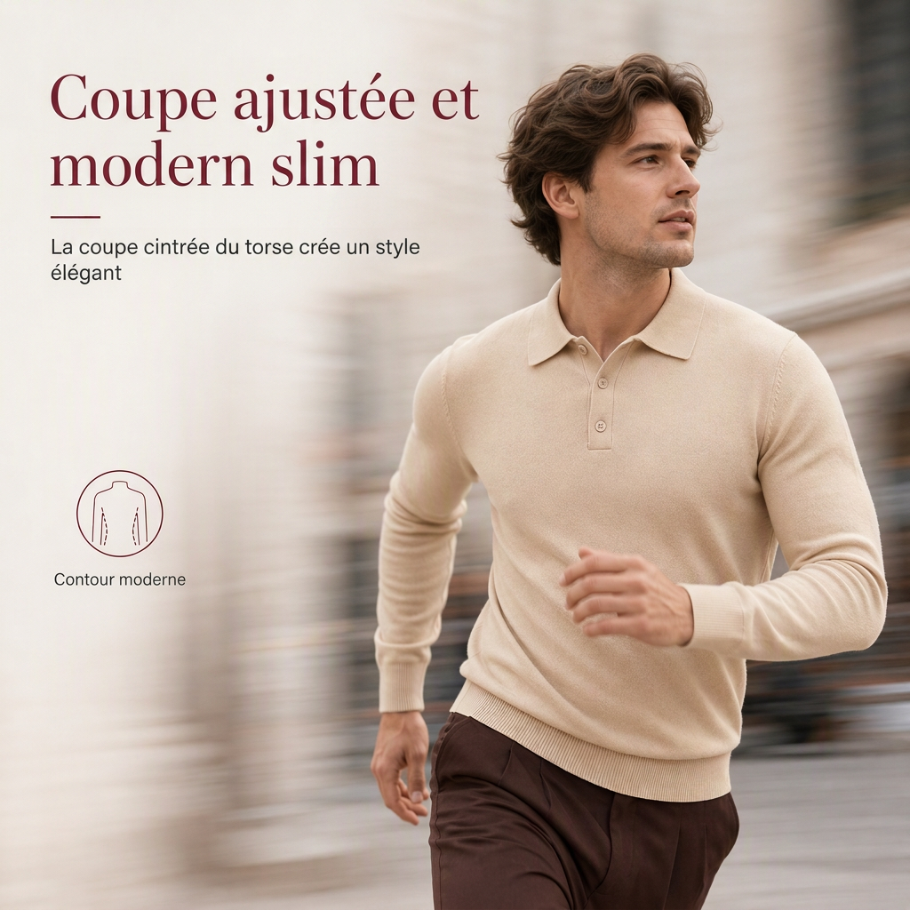 Pull-over en maille à manches longues et couleur unie pour homme