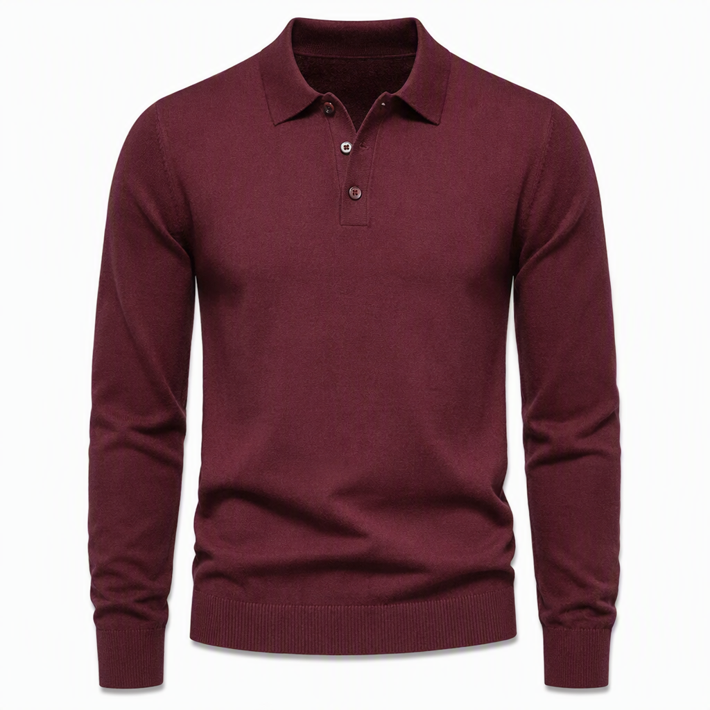 Pull-over en maille à manches longues et couleur unie pour homme
