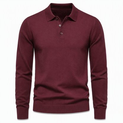 Pull-over en maille à manches longues et couleur unie pour homme