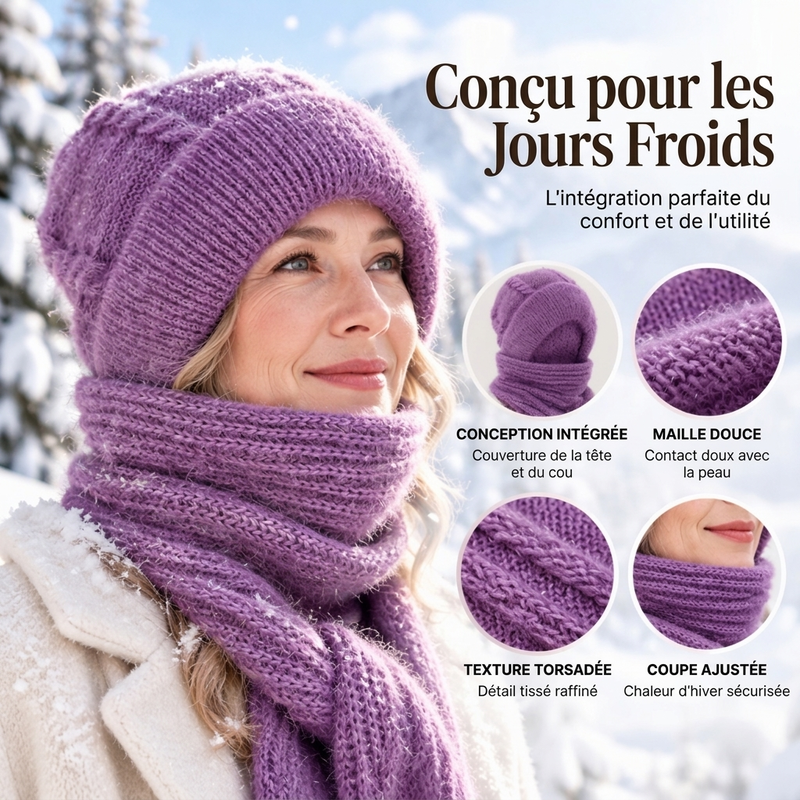 Écharpe à capuche chaude d'hiver pour femmes