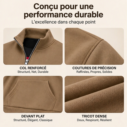 Sweat-shirt chaud à demi-zip pour hommes