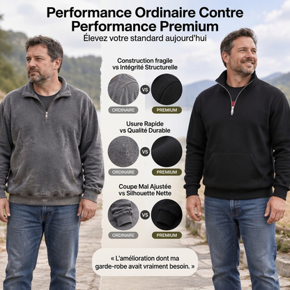 Sweat-shirt chaud à demi-zip pour hommes