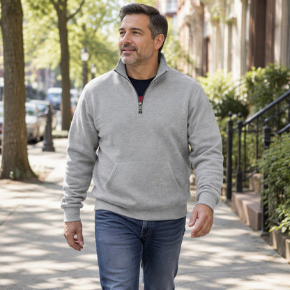 Sweat-shirt chaud à demi-zip pour hommes
