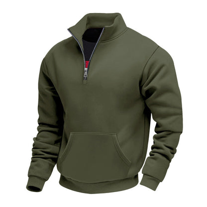 Sweat-shirt chaud à demi-zip pour hommes