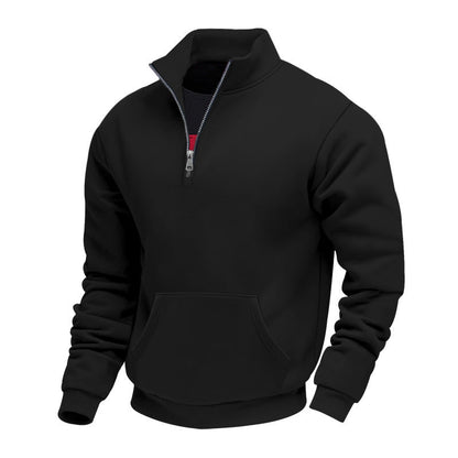 Sweat-shirt chaud à demi-zip pour hommes