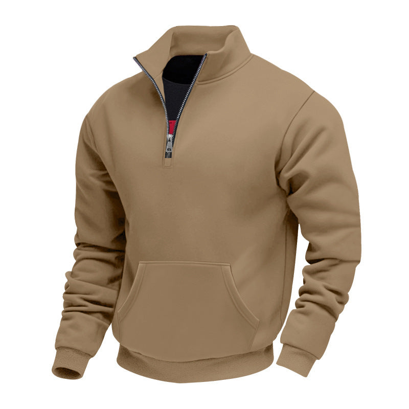 Sweat-shirt chaud à demi-zip pour hommes