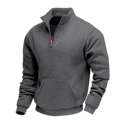 Sweat-shirt chaud à demi-zip pour hommes