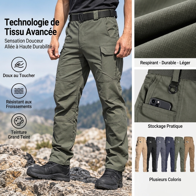Pantalon cargo multipoche résistant pour homme