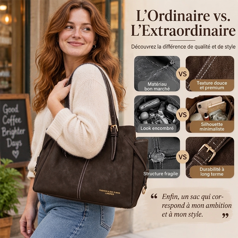 Sac fourre-tout en cuir PU givré rétro