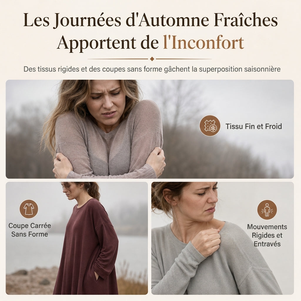 Robe à manches longues, col rond, de couleur unie, de coupe décontractée et ample pour femme
